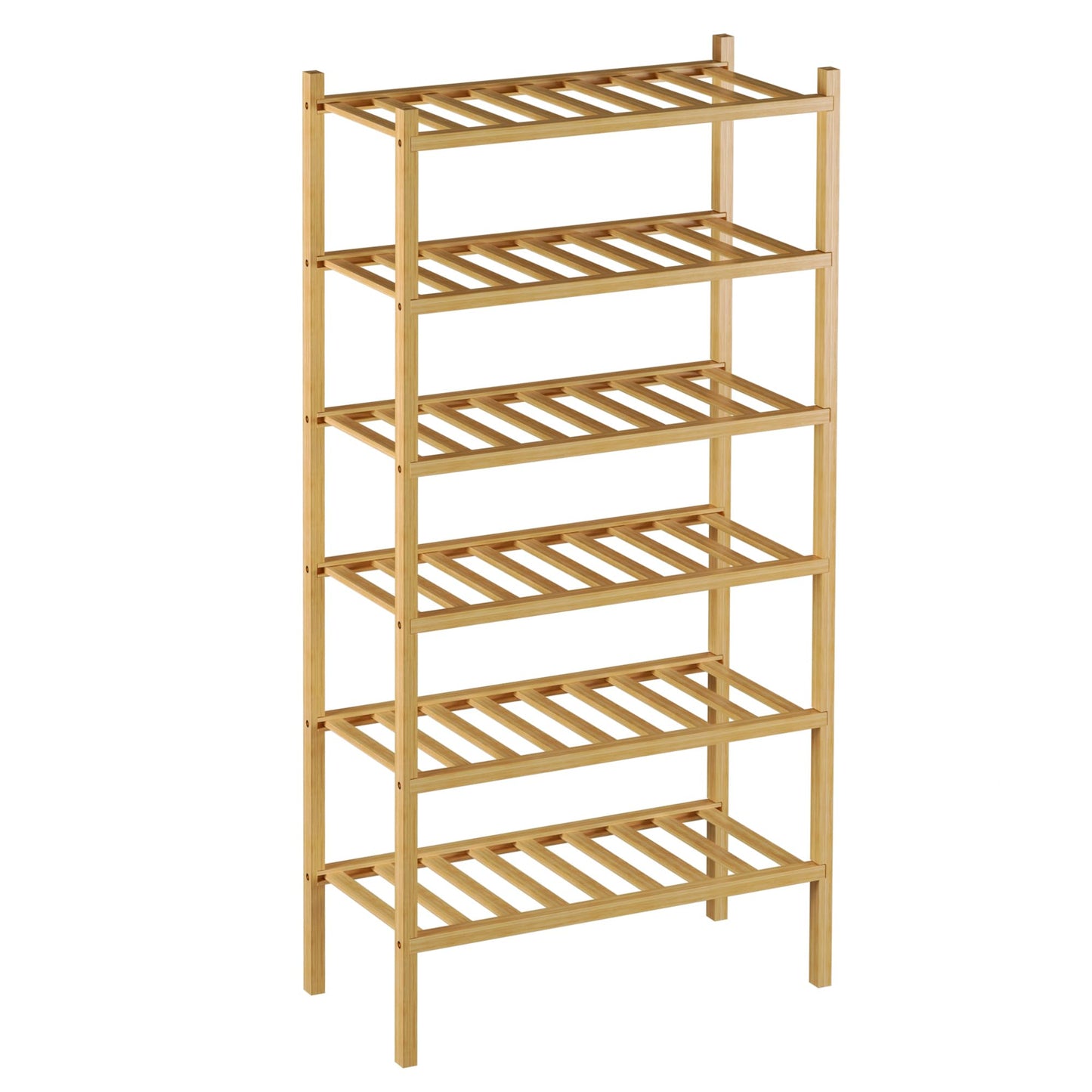 ROMGUAR CRAFT 3 Tier Bamboo Shoe Rack for Closet Free Standing Wood Shoe Shelf Storage Organizer for Entryway Small Space Stackable 27"x11"x20" (Natural)