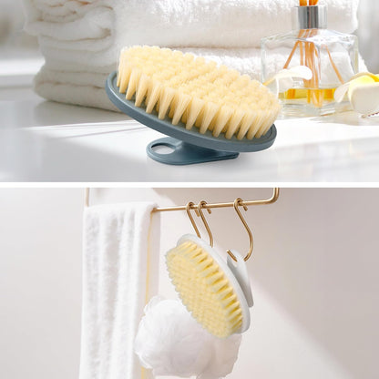 INNERNEED Duschbürste aus weichem Silikon in Lebensmittelqualität, Hand-Körperbürste zur Hautreinigung, sanftes Peeling, gute Schaumbildung (Schwarz)
