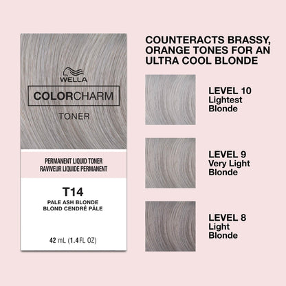 COLORCHARM Permanente Flüssigtönungen | Neutralisiert Gelbstich | Frei von Parabenen | Vegan | T18 Hellstes Aschblond | 41 ml