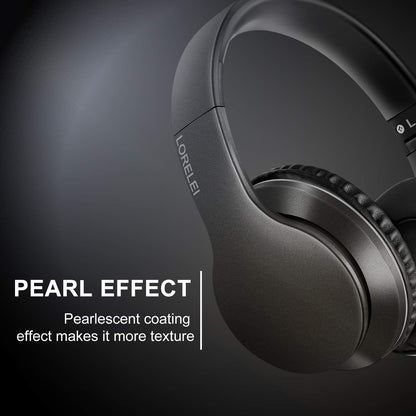 LORELEI X6 Over-Ear Kabelgebundene Stereo-Bass-Kopfhörer mit Mikrofon, Leicht, Faltbar & Portabel mit 1,45M Kabel ohne Verheddern für Smartphone, Tablet, MP3/4, Space Black