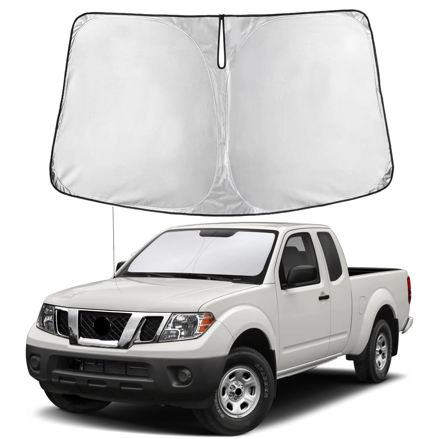 EcoNour Car Windshield Sunshade | Blocks 99% Heat & Keeps Interior Cool | Universal Fits Cars, SUVs, Trucks | Automotive Sun Screen, Visor & Car Accessories for Summer | Medium (64x32 Inches)