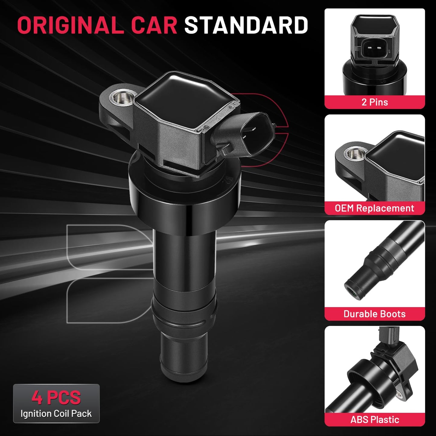 BDFHYK Ignition Coil Pack UF648 and Iridium Spark Plug 97390 Compatible with Jeep Grand Cherokee 2011-2015 Jeep Wrangler Dodge Charger Grand Caravan 2016 Chrysler 200 300 Jeep Coil Pack 3.6L Set of 6