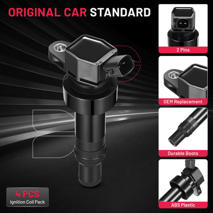 BDFHYK Ignition Coil Pack UF648 and Iridium Spark Plug 97390 Compatible with Jeep Grand Cherokee 2011-2015 Jeep Wrangler Dodge Charger Grand Caravan 2016 Chrysler 200 300 Jeep Coil Pack 3.6L Set of 6