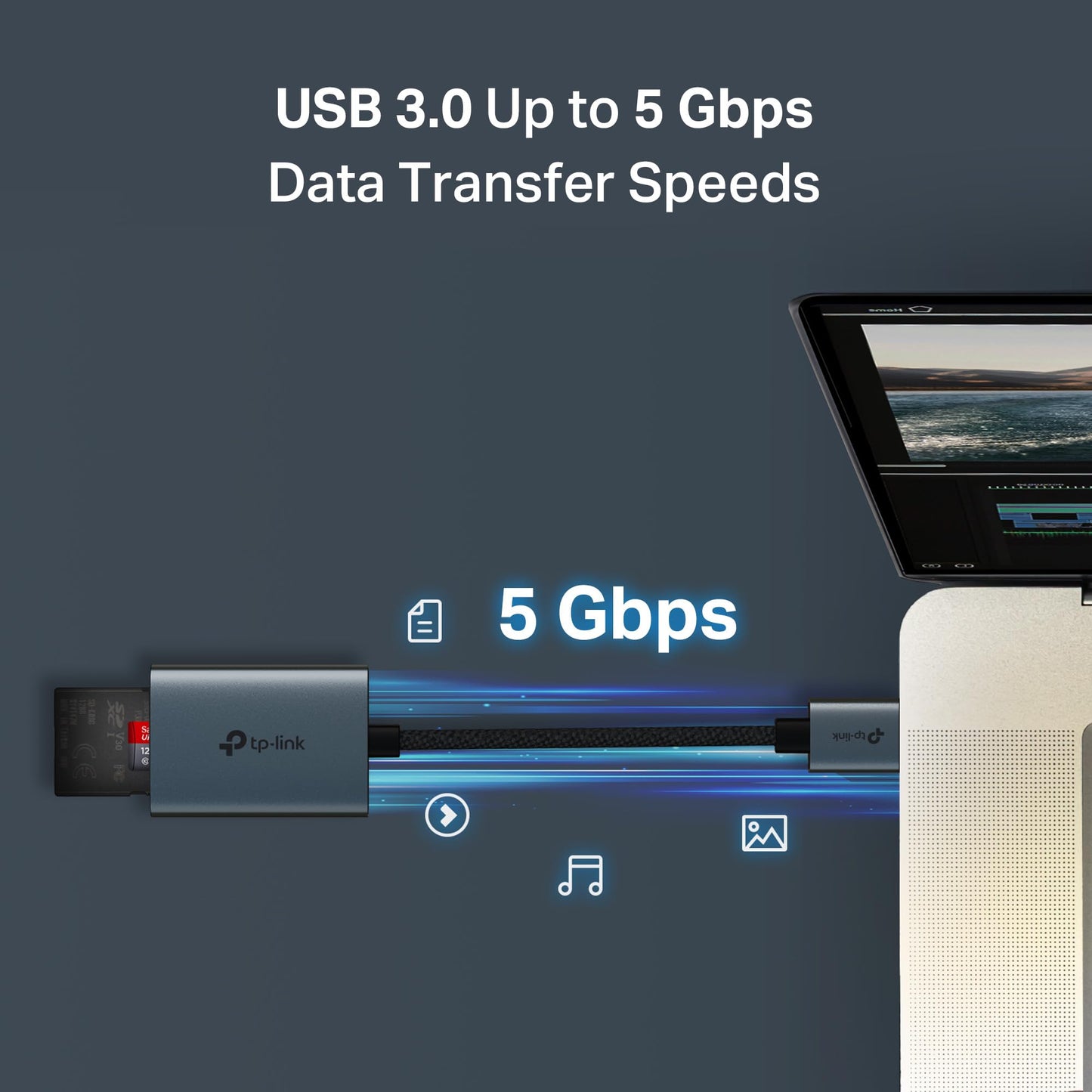 TP-Link SD Card Reader, High-Speed USB 3.0 to SD & microSD Card Reader, Aluminum Dual Slot Memory Card Reader for Laptop & More, Supports 2TB SD/SDHC/SDXC/microSD/microSDHC/microSDXC/TF Cards (UA430)