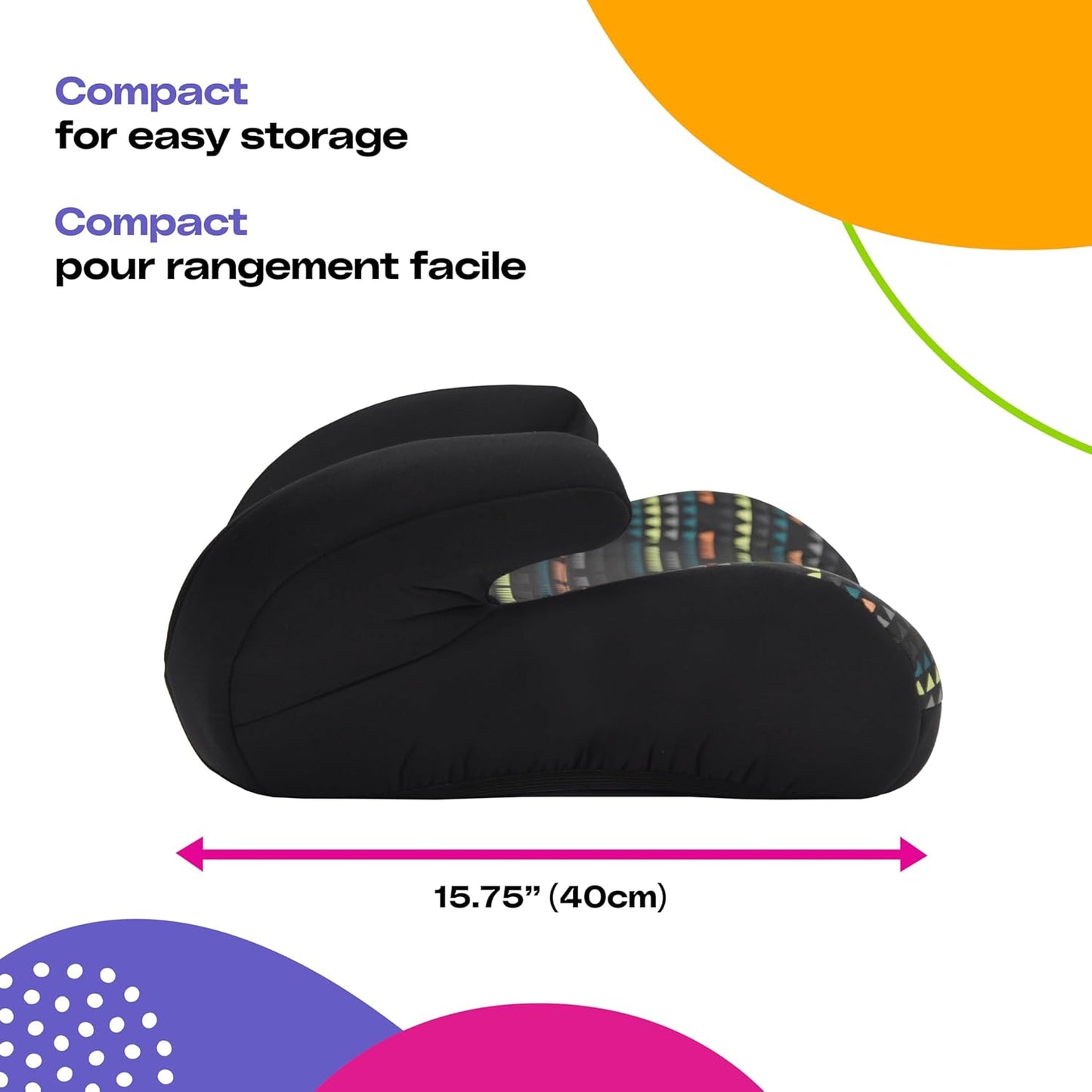 Cosco Kids Topside Leichter, rückengestützter Sitzerhöher, waschbarer Bezug, Schwarz