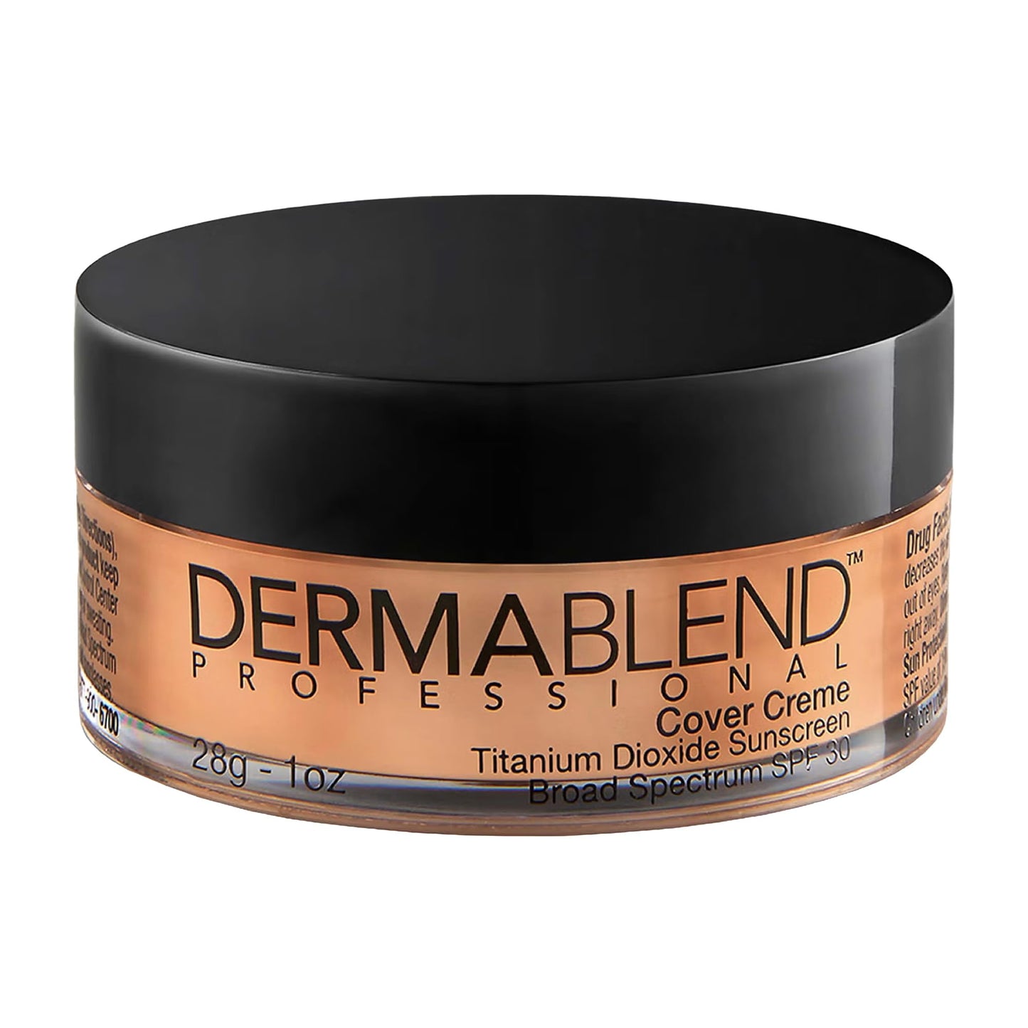 Dermablend Cover Crème Full Coverage Foundation Makeup, Hydrating Cream Concealer for Dark Circles and Blemishes, Maximum Coverage with Mineral Sunscreen SPF 30, 1 OZ