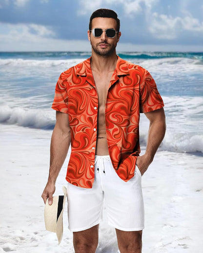 HMIYA Herren Hawaiihemden Kurzarm Button-Up Hemd Herren S-3XL