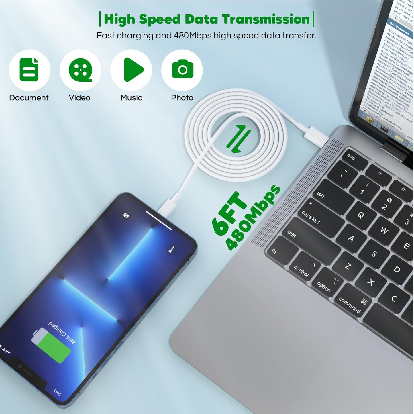 [Apple MFi Certified]10FT Fast iPhone Charger,Extra Long Apple Charger Fast Charging 2Pack USB C Charger Block Plug + 10Foot Lightning Cable Cord for iPhone 14/Pro/Pro Max/Plus/13/12/11/XS/XR/X/SE2022