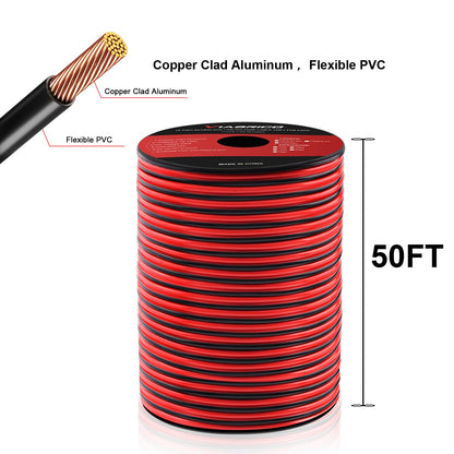 VIABRICO 16 AWG Gauge Electrical Wire, 100FT 2 Conductor Red Black Hookup Cable for 12V/24V DC LED Strips, Landscape, Marine, Car Speaker, Automotive