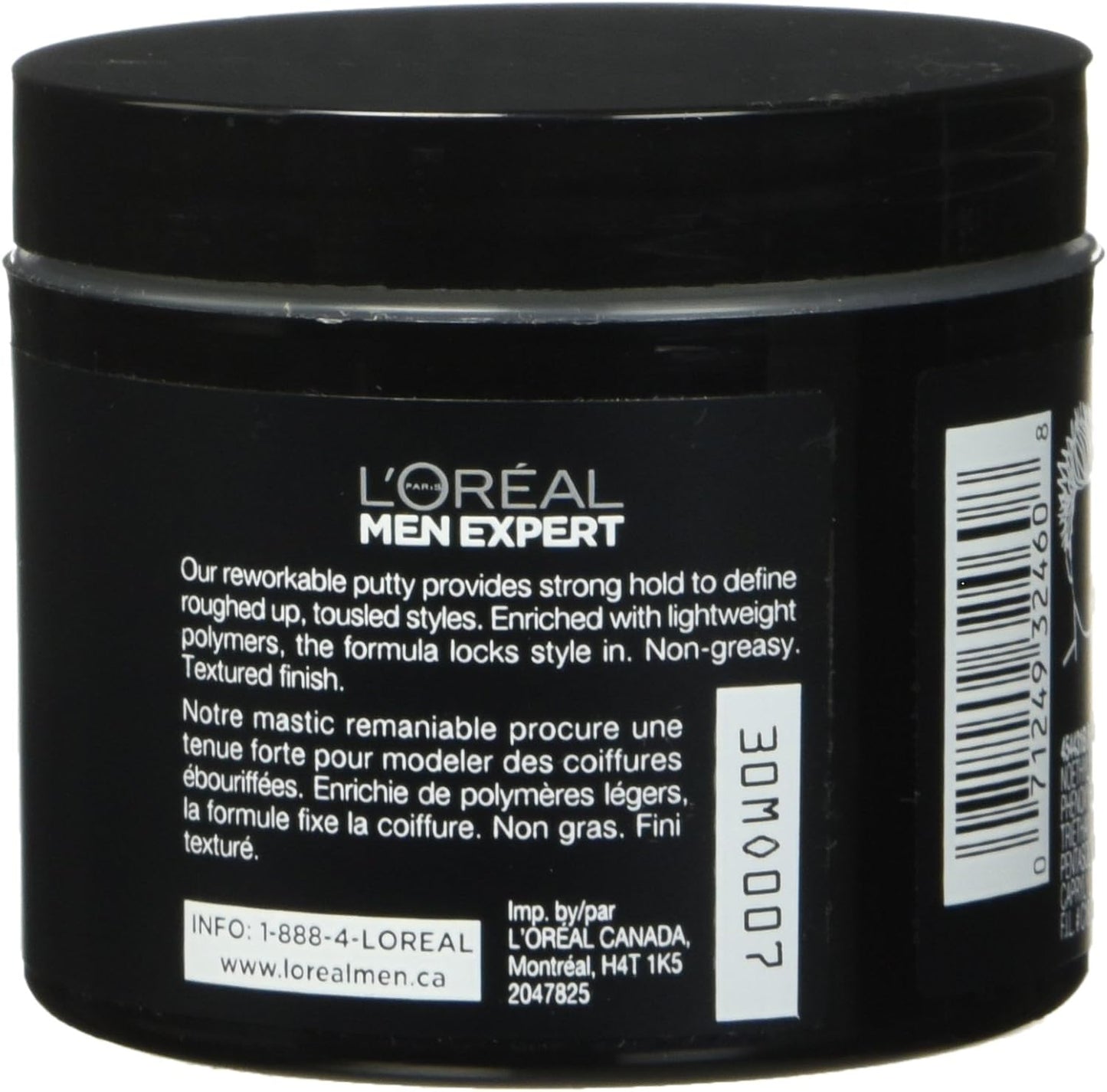 L'Oréal Paris Men Expert Sculpting Paste, Haar-Paste für Männer, Formel für extra starken Halt mit mattem Finish für jeden gepflegten Stil, 110 g, 1er-Pack