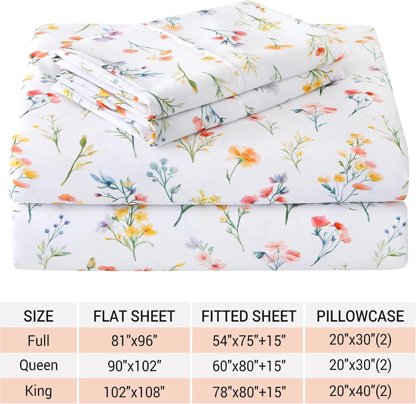 Viviland Floral Queen Sheet Set - A Cozy Addition to Your Bedroom