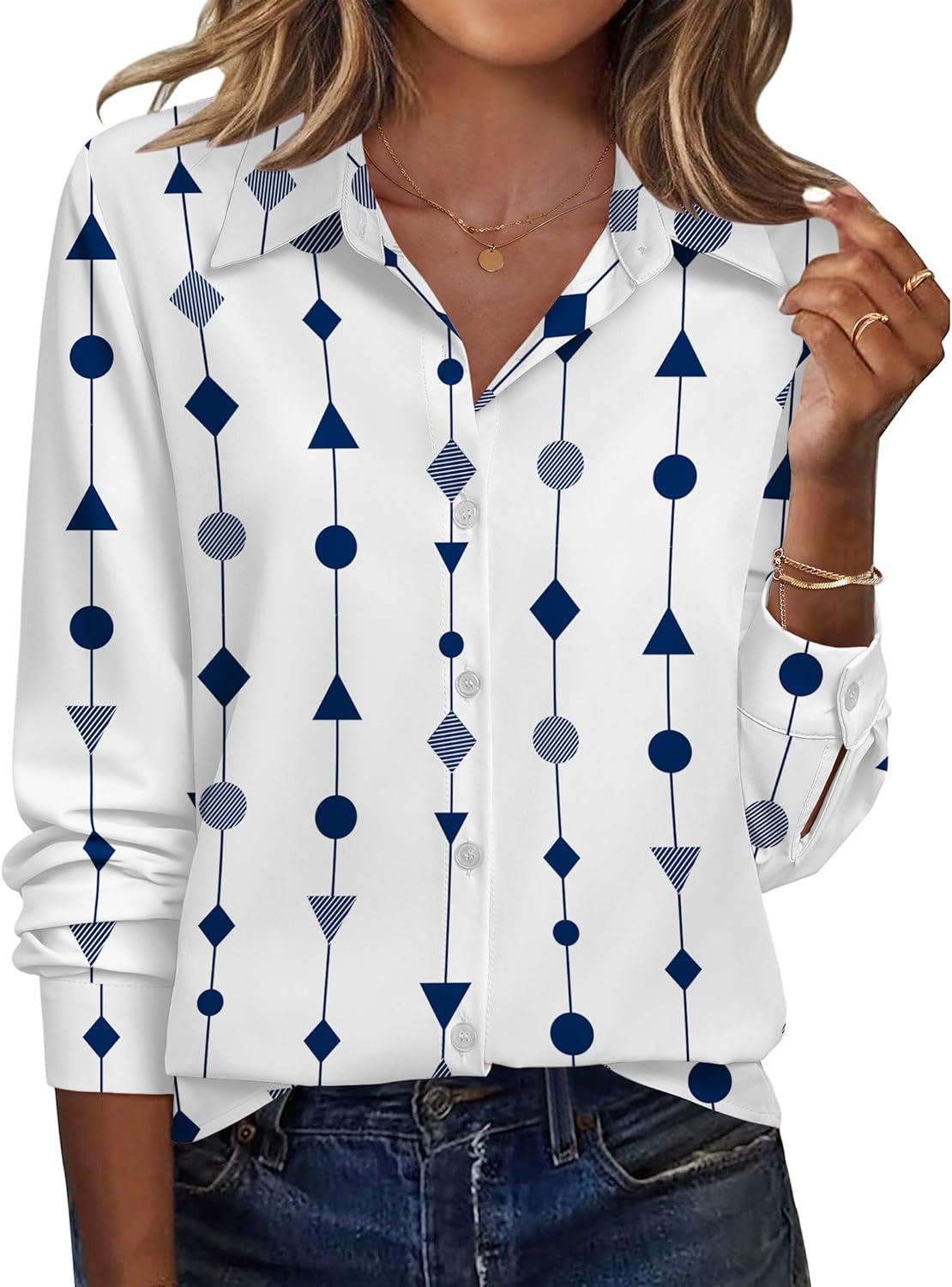 Zeagoo Womens Blouses Long Sleeve Button Down Shirts