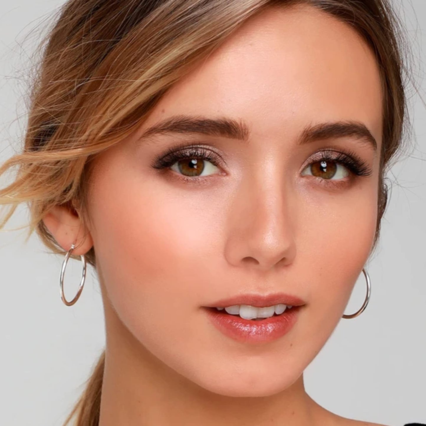 Große Gold Creolen für Frauen, Hypoallergene Dünne Gold Creolen, Sterling Silber Creolen für Damen, Extra Große, Mittelgroße, Große Creolen