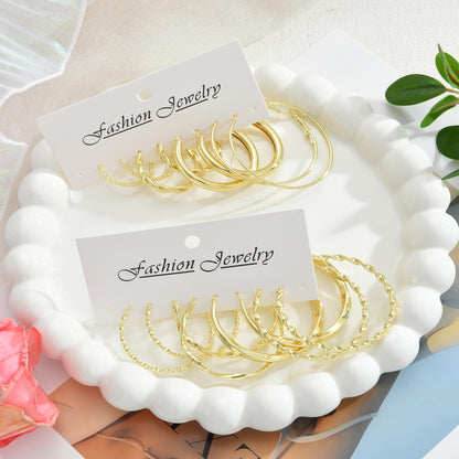 42 Paar goldene Creolen für Damen, Modisches klobiges Perlenohrring-Multipack, gedrehter Statement-Ohrring-Pack, hypoallergene kleine große Creolen für Geburtstagsfeiern (Gold-42 Paare)