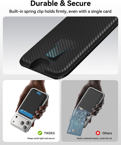 für MagSafe Wallet, 3 Kartenfächer, magnetische schlanke Handy-Geldbörse für iPhone 17/16/15/14/13/12 Pro Max Plus Air Serie, RFID-blockierendes veganes Leder, Schwarz