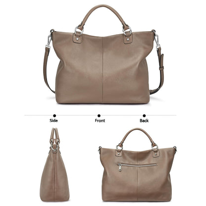 Kattee Damen Weiche Echtleder Tragetasche Schultertasche Handtasche