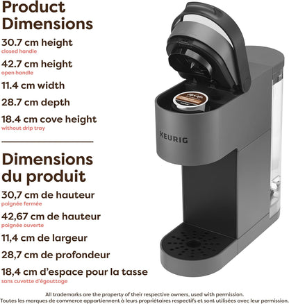 Keurig K-Mini Go Single Serve K-Cup Pod Coffee Maker, 1.24 L removable reservoir, Gray