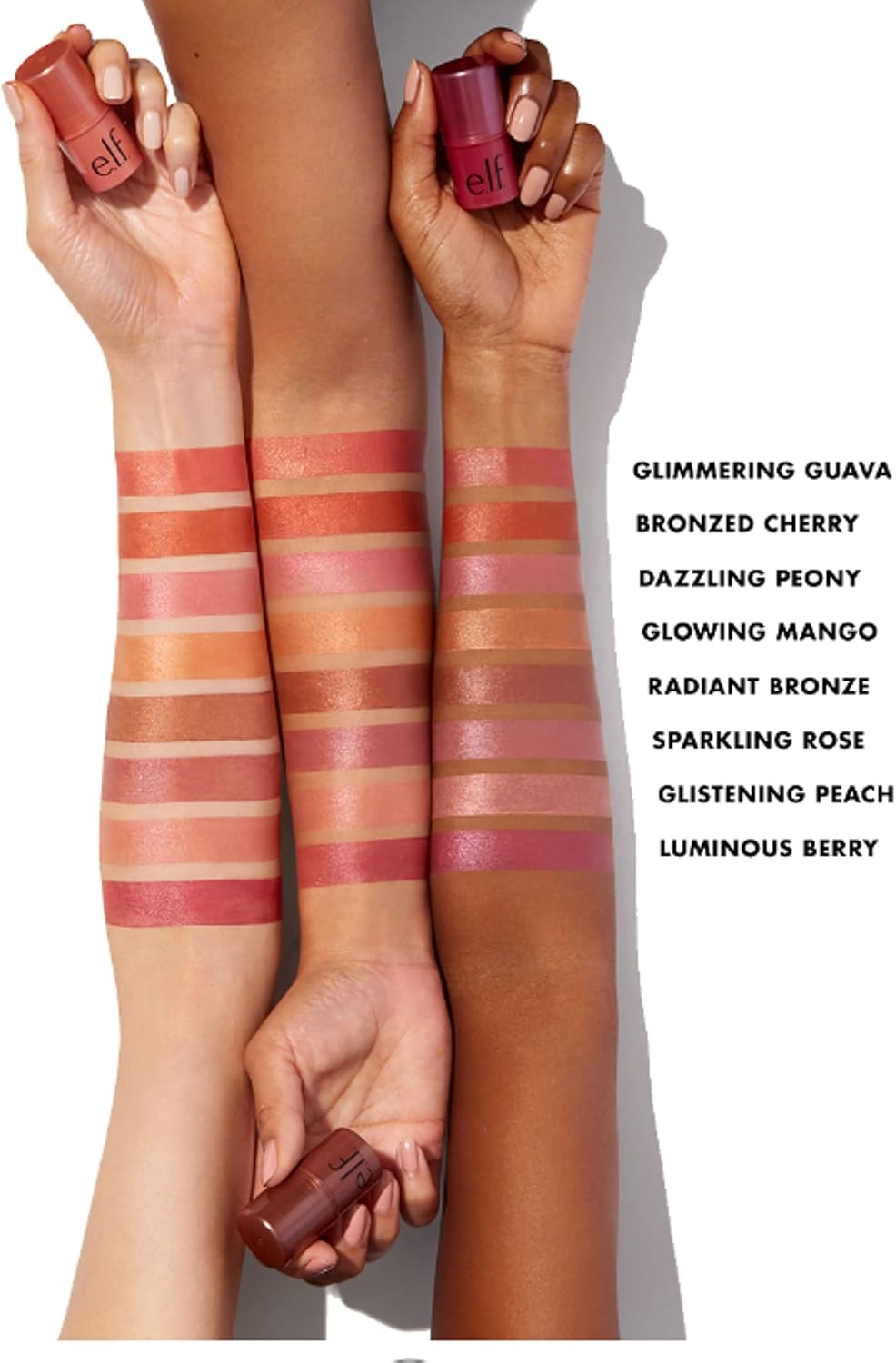 e.l.f. Monochromatic Multi Stick, luxuriös cremige & verblendbare Farbe, für Augen, Lippen & Wangen, Dazzling Peony, 0.17 Oz (5 g)