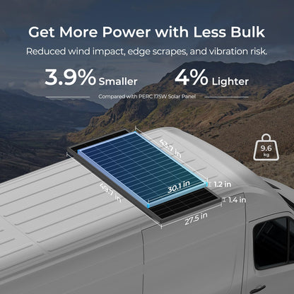 Renogy 100W Solar Panel N-Type, 12V 100 Watt Solar Panel 16BB 25% High-Efficiency, N-Type Solar Panels for RV Marine Boat Trailer Camper Rooftop Farm and Other Off-Grid System
