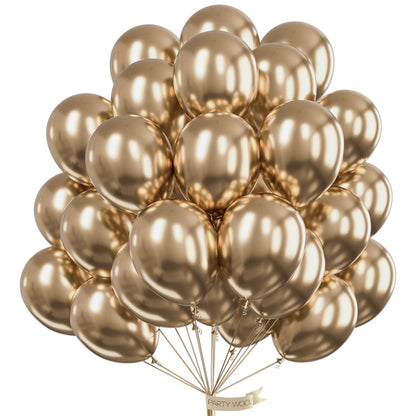 PartyWoo Gold Balloons 50pcs 12 Inch Gold Latex Helium Balloons for Birthday Wedding Anniversary Baby Shower Graduation Bachelorette Retirement Engagement Tea Casino Disco Party Decorations Gold-G101