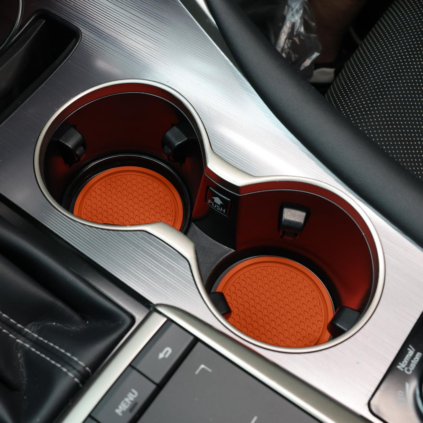SINGARO Auto-Becheruntersetzer, 4 Stück universelle rutschfeste Becherhalter, in Ornamente eingebettete Untersetzer, Auto-Interieur-Zubehör, Schwarz