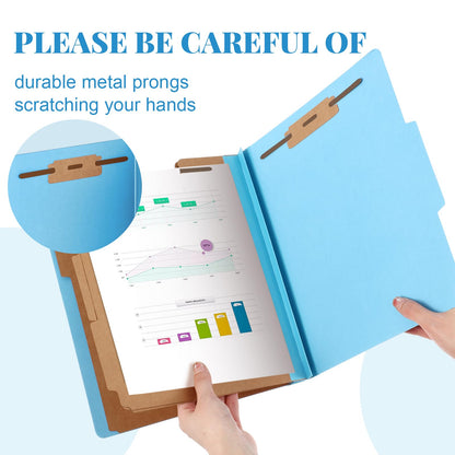 Skyygemm 24 Pcs Classification Folders Letter Size, 3 Divider Pressboard File Folder with Fasteners, Expanding File Organizer Bulk for School Teachers, Office Employee, Coworker, Staff (Yellow)