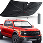 DMJN Umbrella Windshield Sun Shade for Jeep Grand Cherokee (2011-2026), Car Sunshade for Front Windshield [Nano Ice-Crystal Coatings] UPF50+ Heat & UV Block, Protect Interior & Keep Cooler