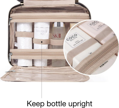 BAGSMART Kulturbeutel Reise-Organizer mit Aufhängehaken, wasserdichte Make-up-Kosmetiktasche für Zubehör, Shampoo, Standardbehälter, Toilettenartikel