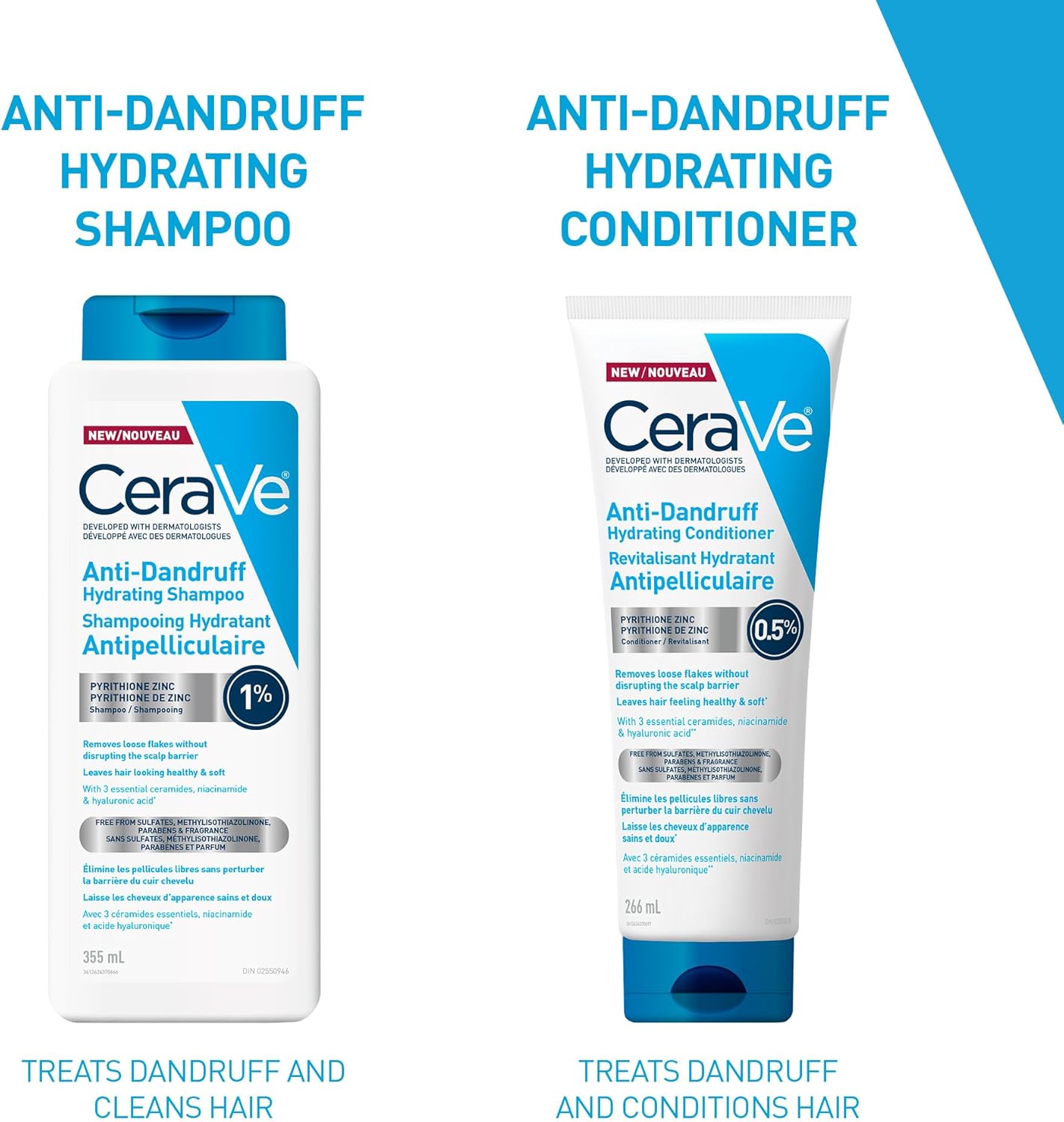 CeraVe Anti-Dandruff Hydrating Shampoo for Men & Women, Gently Cleanses Scalp & Hair While Reducing Flakes, Itchiness, and Irritation, Paraben-Free, Sulfate-Free, Suitable for All Hair Types. 355mL