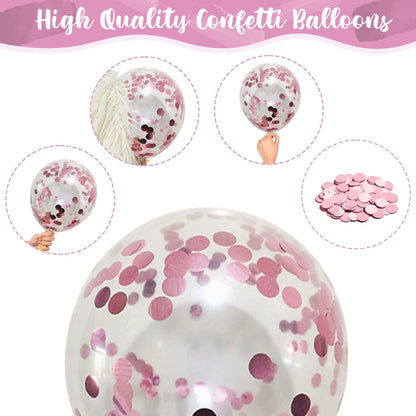 Pastellrosa und lilafarbene Ballons, 12-Zoll-Metallic-Lila-Flieder-Pink-Konfetti-Ballon-Set für Mädchen, Frauen, Kpop, Schmetterling-Geburtstag, Babyparty, Brautparty, Hochzeit, Prinzessin, Disco, Musikparty-Dekorationen