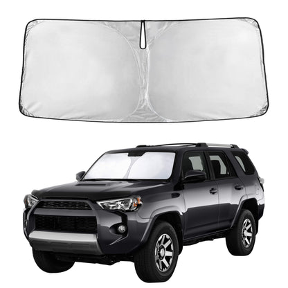 EcoNour Car Windshield Sunshade | Blocks 99% Heat & Keeps Interior Cool | Universal Fits Cars, SUVs, Trucks | Automotive Sun Screen, Visor & Car Accessories for Summer | Medium (64x32 Inches)