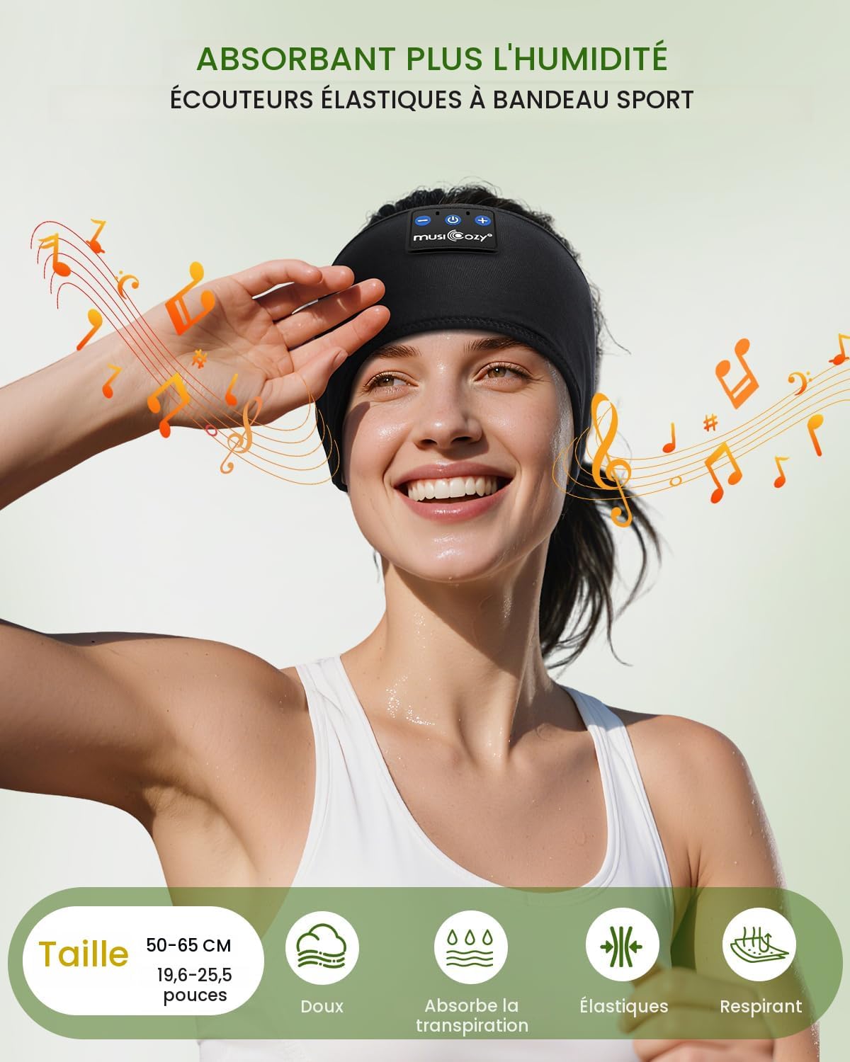 MUSICOZY Bluetooth 5.4 Schlaf-Kopfhörer-Stirnband, kabellose Schlaf-Kopfhörer-Schlafmaske Ohrhörer IPX6 wasserdicht für Seitenschläfer, Training, Laufen, Schlaflosigkeit, Reisen, Yoga, coole Tech-Gadgets, einzigartiges Geschenk
