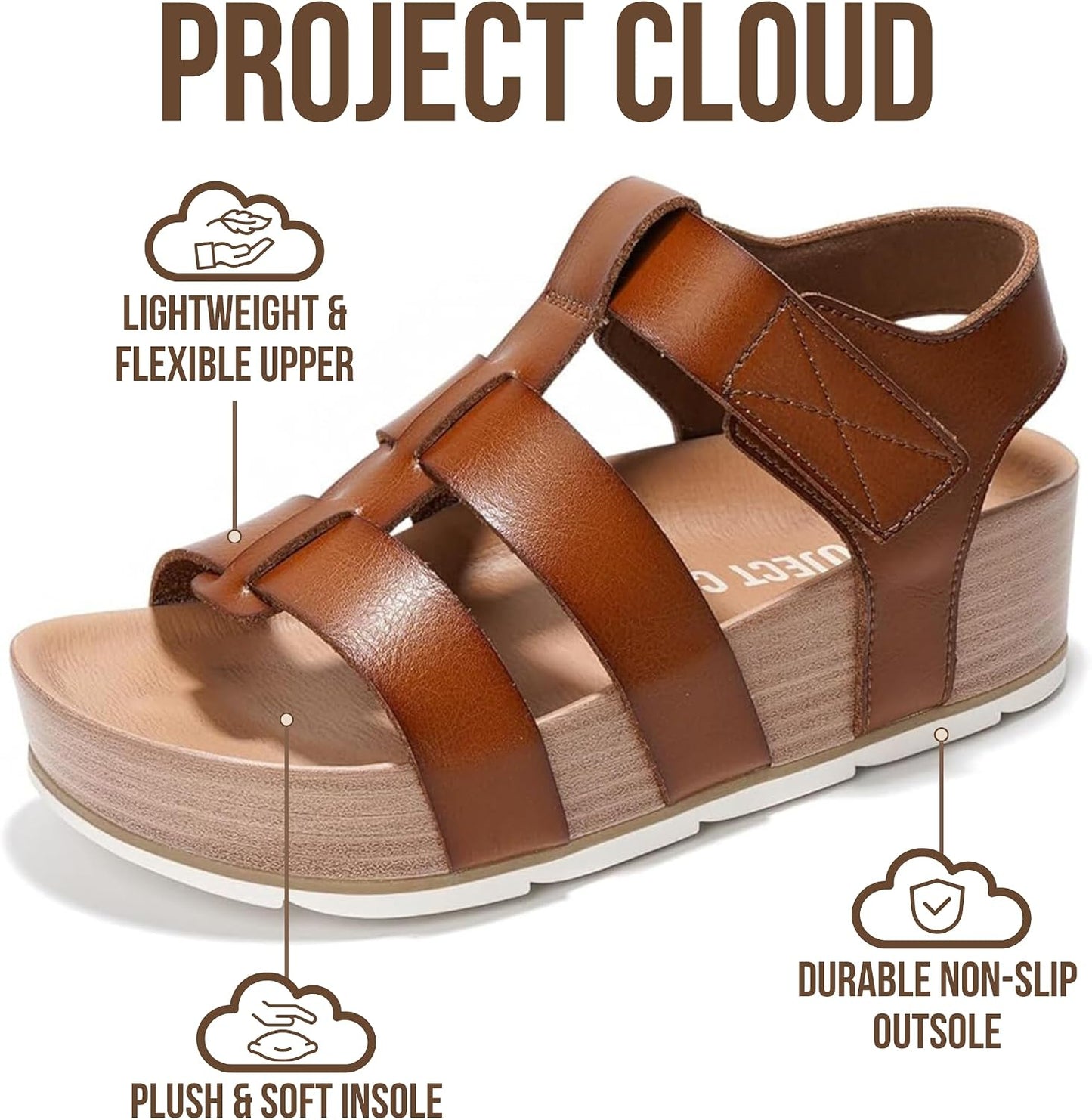 Step into Comfort: Project Cloud Platform Sandals for Women