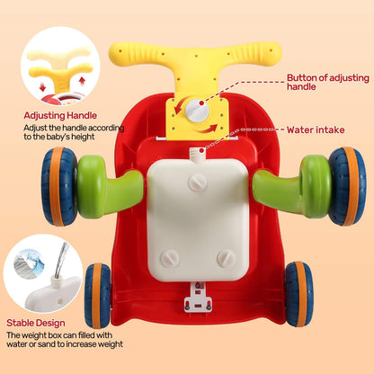 CUTE STONE Sitz-Steh-Lernlaufwagen, 2-in-1 Baby-Lauflernhilfe, frühpädagogisches Aktivitätszentrum für Kinder, multifunktionale abnehmbare Spielkonsole, musikalisches Lernspielzeug für Kleinkinder, Jungen und Mädchen