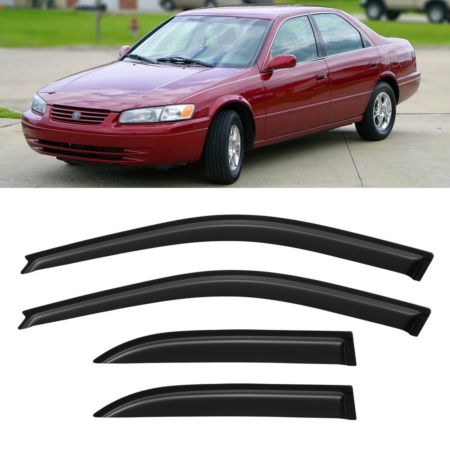 Window Visors Rain Guards for 2015-2026 Ford F150 SuperCrew & 2017-2026 F-150 Raptor F250 F350 F450 F550 Super Duty Crew Cab, Out-Channel Window Vent Deflectors Visors Shades Protectors
