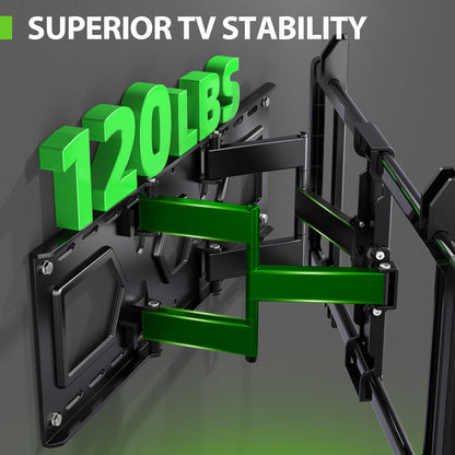 Full Motion TV Wall Mount for Most 37"-84" Flat Screen TV, Swivel or Tilt TV Wall Bracket with Dual Articulating Arms, for 12"-16" Wood Studs, Max VESA 600x400mm, Load 120 lbs by USX MOUNT
