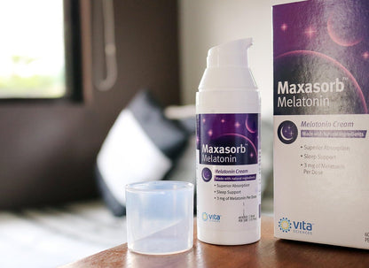 Vita Sciences Maxasorb Melatonin Cream for Sleep Rich Melatonin 3mg - Melatonin Night Cream - Unscented Melatonin 3 Mg. Topical Melatonin Lotion Can Be Used For Face and Body - Pack of 3