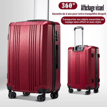 Coolife Koffer PC+ABS mit TSA-Schloss Rollkoffer Hartschale Leichtgewicht 20 Zoll 24 Zoll 28 Zoll (Orange, S (20 Zoll_Handgepäck))