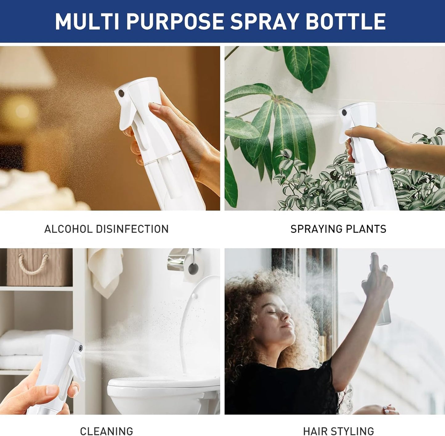 TANSHINE Kontinuierliche Haar Pflanze Mister Sprühflasche Fein Leer Klein Nebelsprühflaschen Nebelsprüher Wasser Alkohol Reinigungs Sprühnebel Flasche für Lockenhaar Styling Produkte,Pflanzen, 200ml,Klar