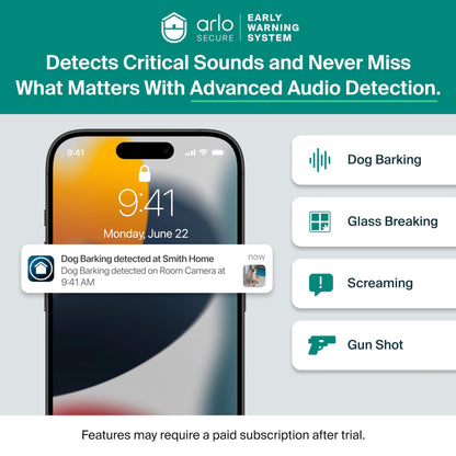 Security Camera Outdoor Wired 2-Pack - Arlo Essential 2K Surveillance Camera with Person Detection, Package Alert, Color Night Vision, 2-Way Audio, Weather Resistant, Motion Detection