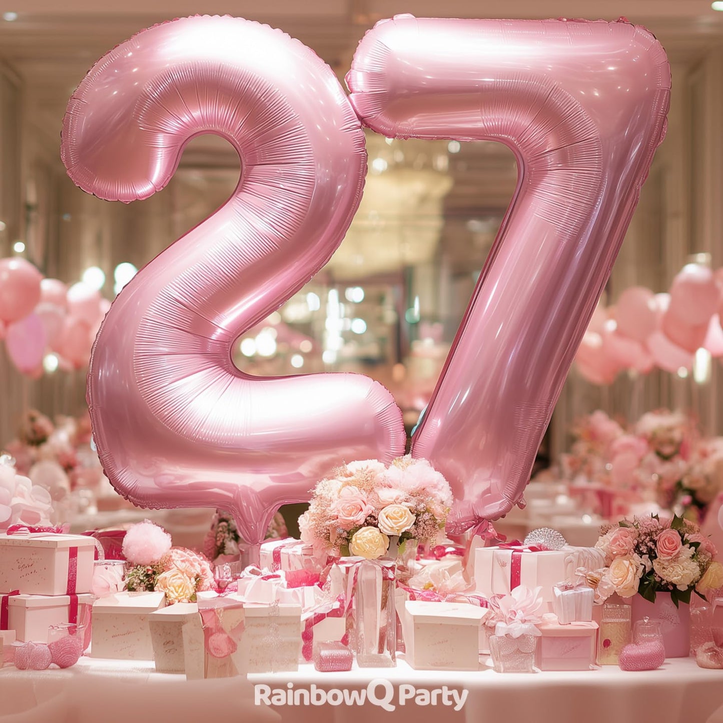 RainbowQ Party 1 Ballon Nummer 40 Zoll für Jungen oder Mädchen Groß Rosa 0-9 Folien-Mylar Großer 1 Zahlenballon Alles Gute zum 1. Geburtstag Party Jubiläumsdekorationen Zubehör