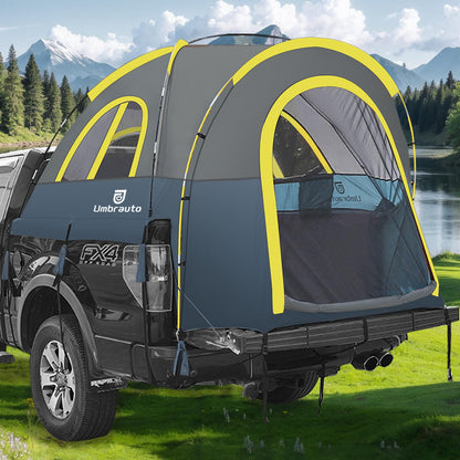 Truck Bed Tent 5.5-6ft: Easy Set Up Umburato Pickup Truck Tents for Camping, Waterproof PU3000mm Canopy for Truck Camper, Portable, Spacious for 2 Person Green