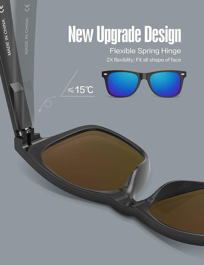 LUENX Polarisierte Sonnenbrillen für Herren und Damen, quadratische Fassung – UV-400-Schutz, 54 mm