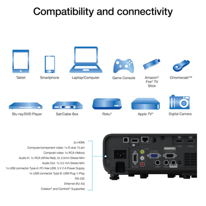 Epson Pro EX11000 3-Chip 3LCD Full HD 1080p Wireless Laser Projector