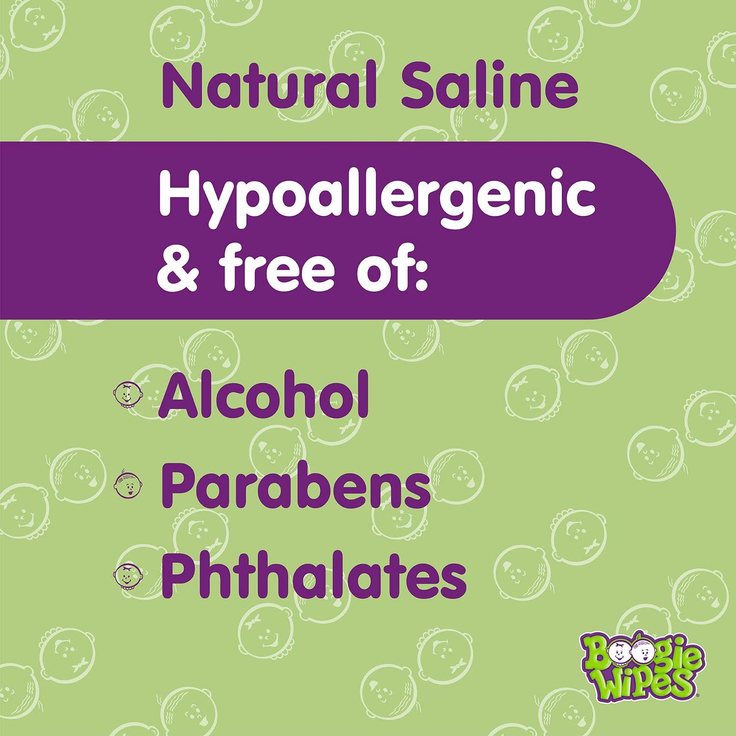 Saline-Nasen-Tücher von Boogie, für Babys & Kinder, Gesicht, Hände & Körper, mit Vitamin E, Aloe und natürlicher Salzlösung, unparfümiert, 90 Stück (1er-Pack)