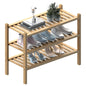 ROMGUAR CRAFT 3 Tier Bamboo Shoe Rack for Closet Free Standing Wood Shoe Shelf Storage Organizer for Entryway Small Space Stackable 27"x11"x20" (Natural)