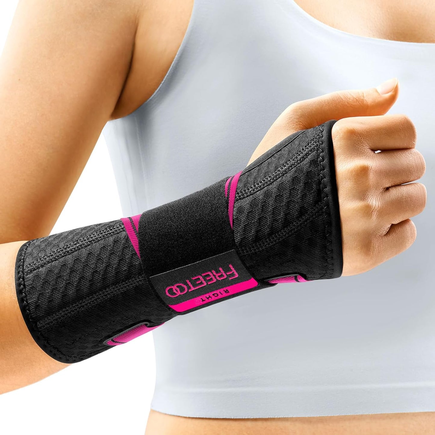 S/M(Wrist Size:13-20CM)Right Hand-black/Rose Red