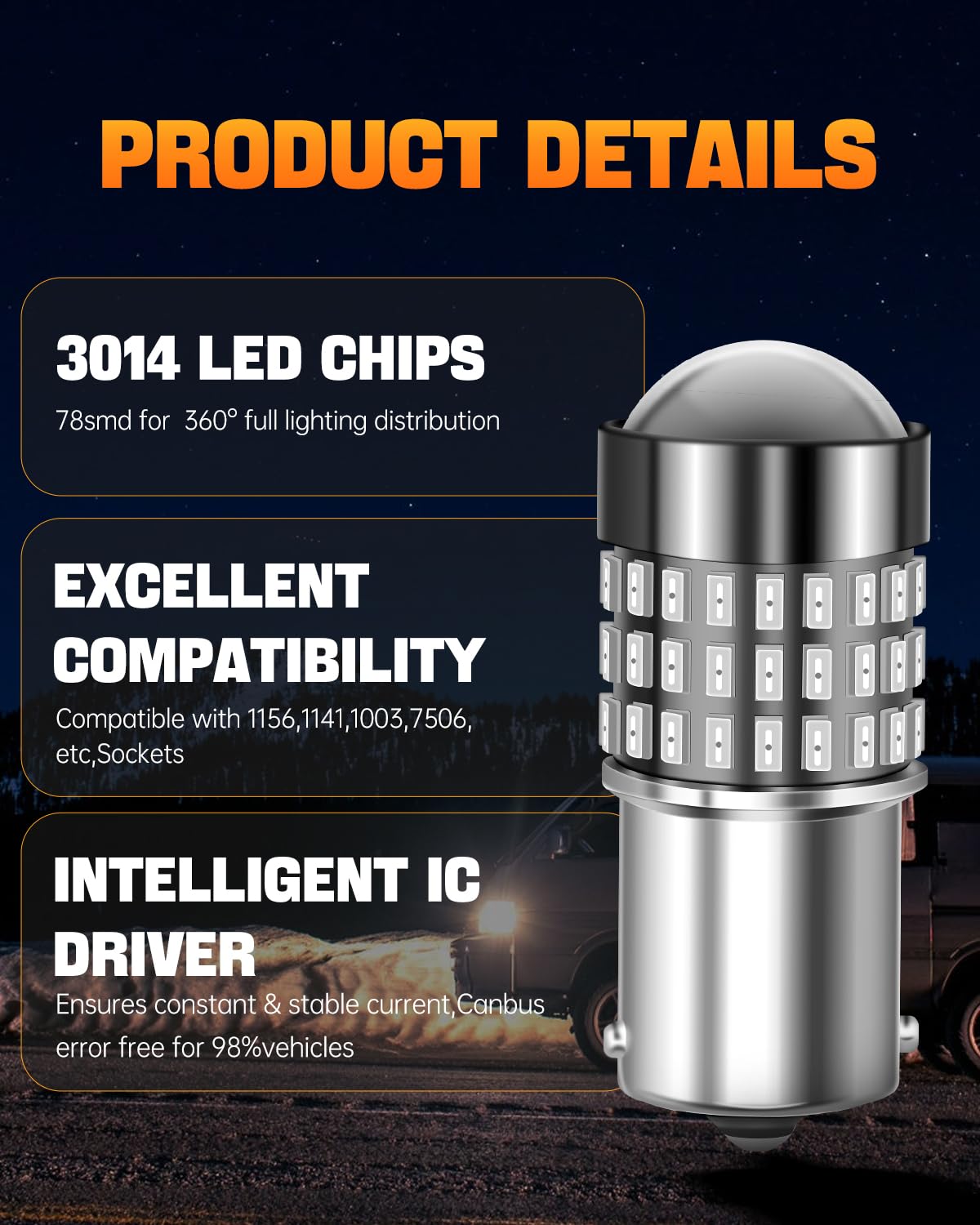 LUYED 3157 LED Bulbs Reverse Light Xenon White 1800 Lumens Super Bright 78 SMD 3056 3156 3057 4157 LED Bulbs,Used for Back Up Reverse Lights,Brake Lights,Tail Lights,Turn Signal Lights,Pack of 2