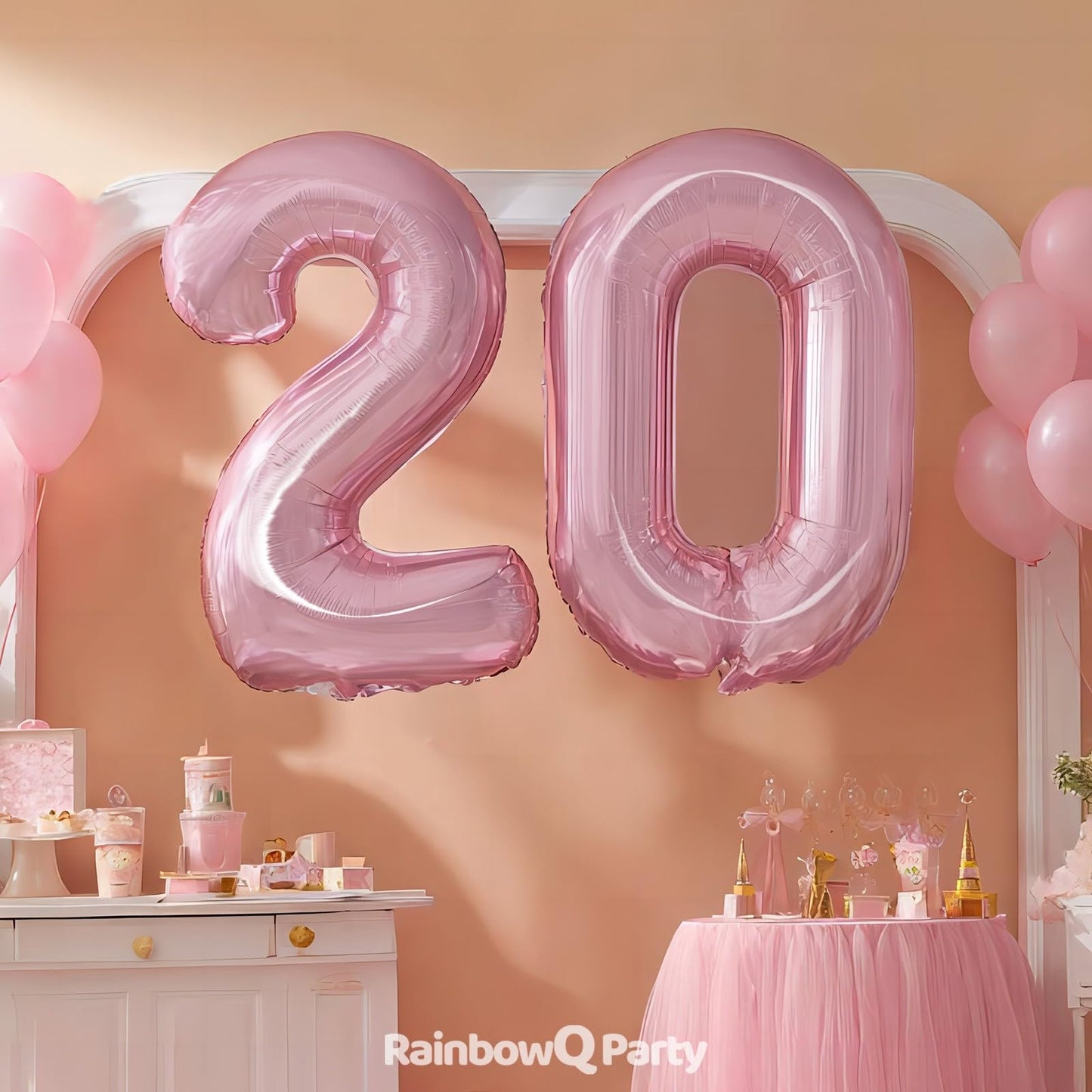 RainbowQ Party 1 Ballon Nummer 40 Zoll für Jungen oder Mädchen Groß Rosa 0-9 Folien-Mylar Großer 1 Zahlenballon Alles Gute zum 1. Geburtstag Party Jubiläumsdekorationen Zubehör