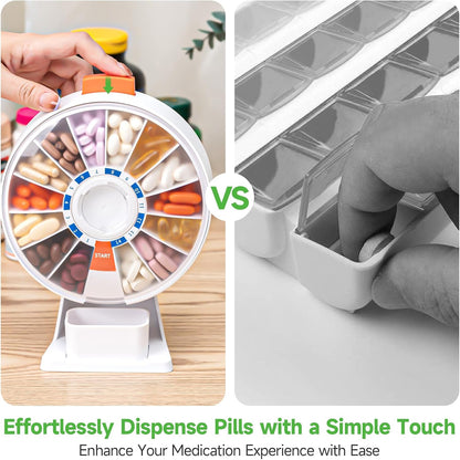 Daily Pill Dispenser, Weekly Pill Organizer 2 Times a Day, Cute Pill Organizer with New Design